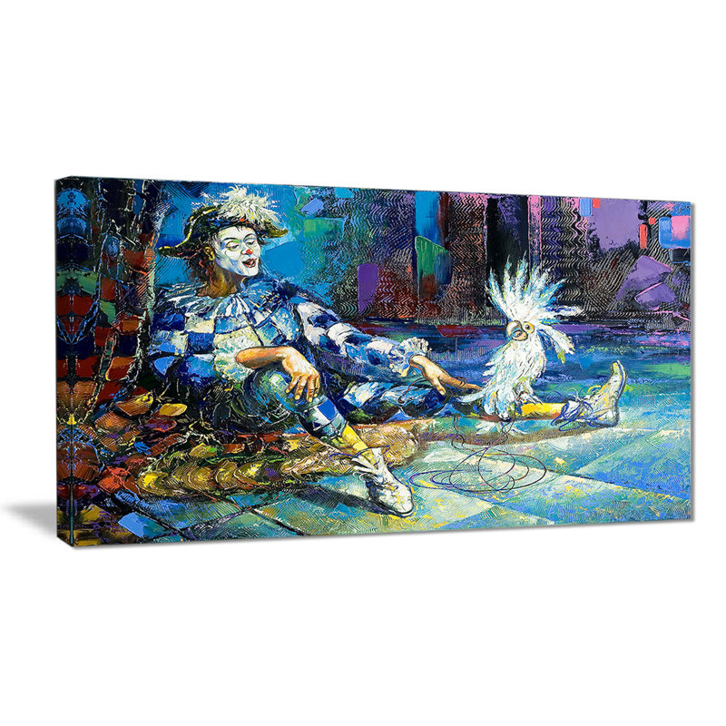 «The Harlequin and Parrot Contemporary», reproduction d'art sur toile tendue, H 16 po x l 32 po x P 1 po