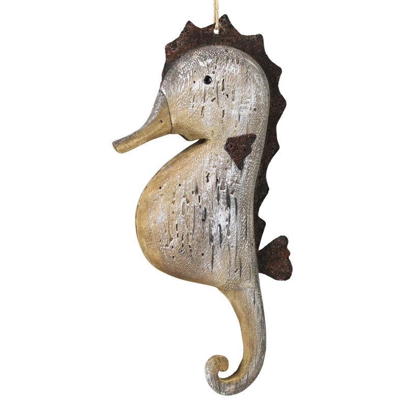Décoration murale rustique hippocampe