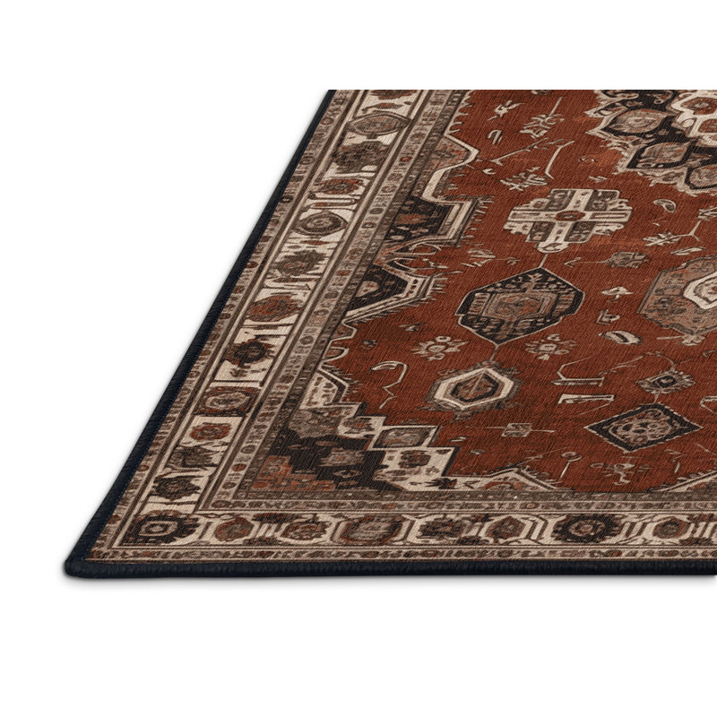 Tapis brun lavable à la machine, Carré 3 pi