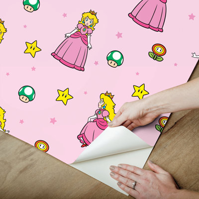 Super Mario Princess Peach Peel and Stick Wallpaper