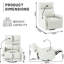 Fauteuil oscillant pivotant 270 °, surface facile à nettoyer - Fauteuil inclinable gris, port