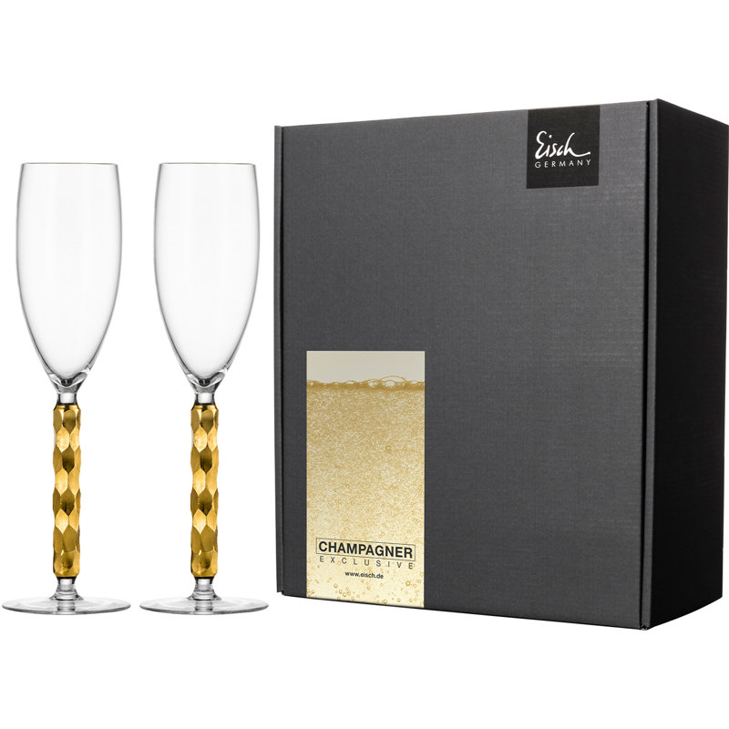 300ml Flute Set, Clear/Gold