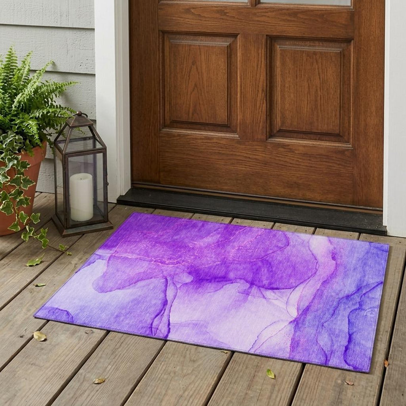Tapis extérieur lavable antidérapant 3 pi x 5 pi mauve