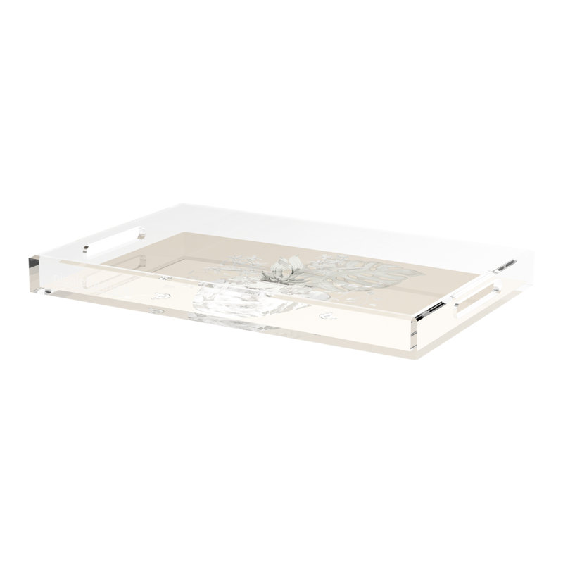 Monkey Large Jungle Acrylic Rectangle Decorative Tray, Green Which, 17"W x 10.5"D x 2"H