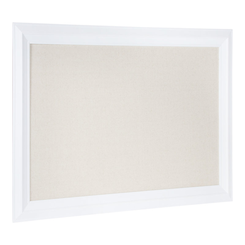 Whitley Magnetic Fabric Corkboard / Bulletin Board Bulletin Board, White/Natural