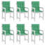 Ensemble de 6 coussins de siège d'extérieur 100% polyester vert Oxford-530028618