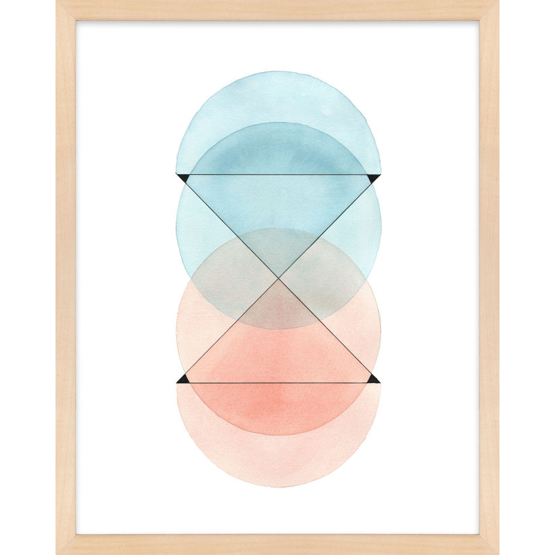 «Marni Love in Pink and Blue» par Allison Rietta - impression encadrée, Cadre brun, H 25 po x l 20 po x P 1,25 po