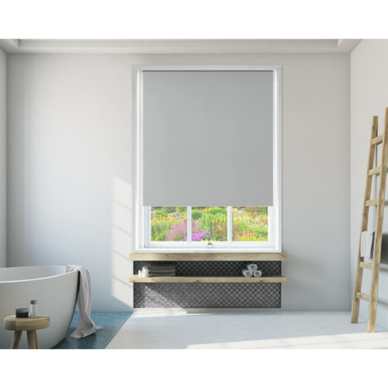 Indoor Blackout Trimmable Roller Blind – Custom Fit Window Shade with Light Control & Privacy, 165cm L x 60cm W, Silver