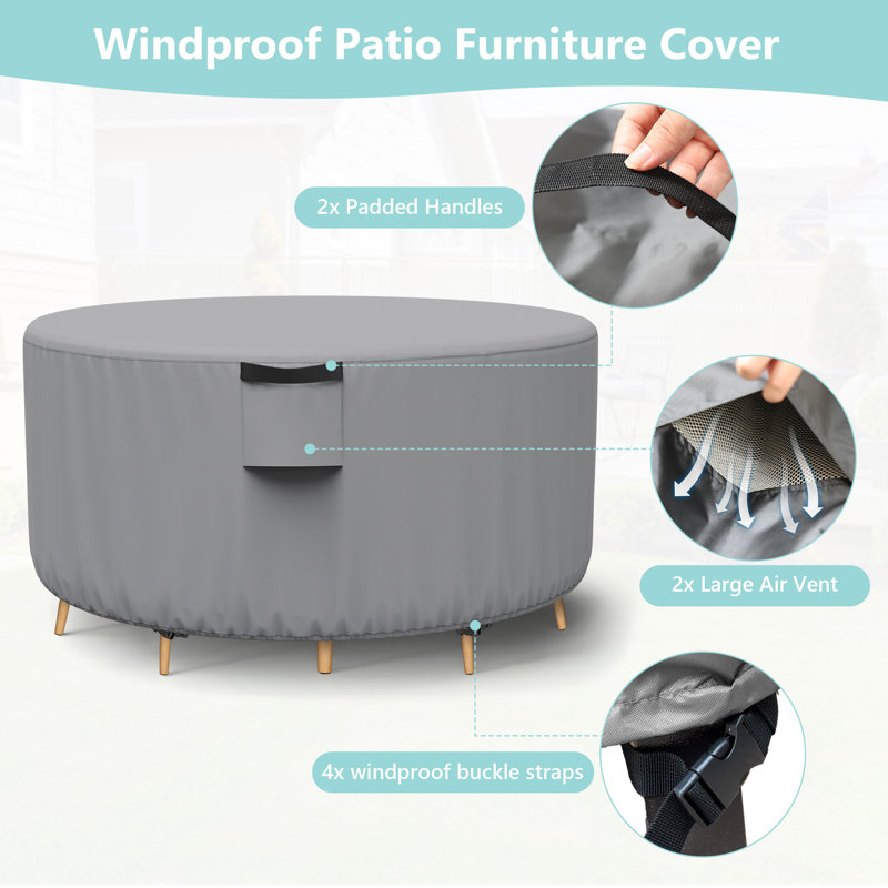 Housse imperméable ronde pour meubles de patio