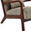 Fauteuil lounge en bois de style scandinave, structure en bois naturel, revêtement en velours côtelé côtelé, coussin de soutien lombaire, couleur camel, profondeur 83 cm, largeur 66 cm, hauteur 78 cm, poids 14,7 kg, pour intérieurs modernes
