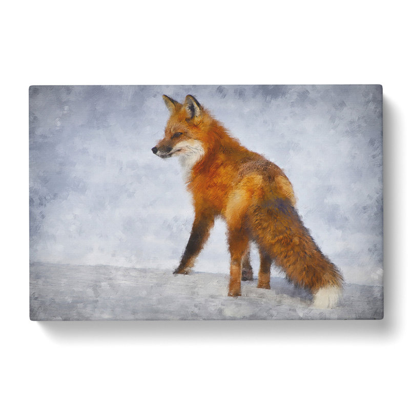 Red Fox In Winter Vol.1 - Print, 40cm H x 60cm W x 3cm D, Wrapped Canvas