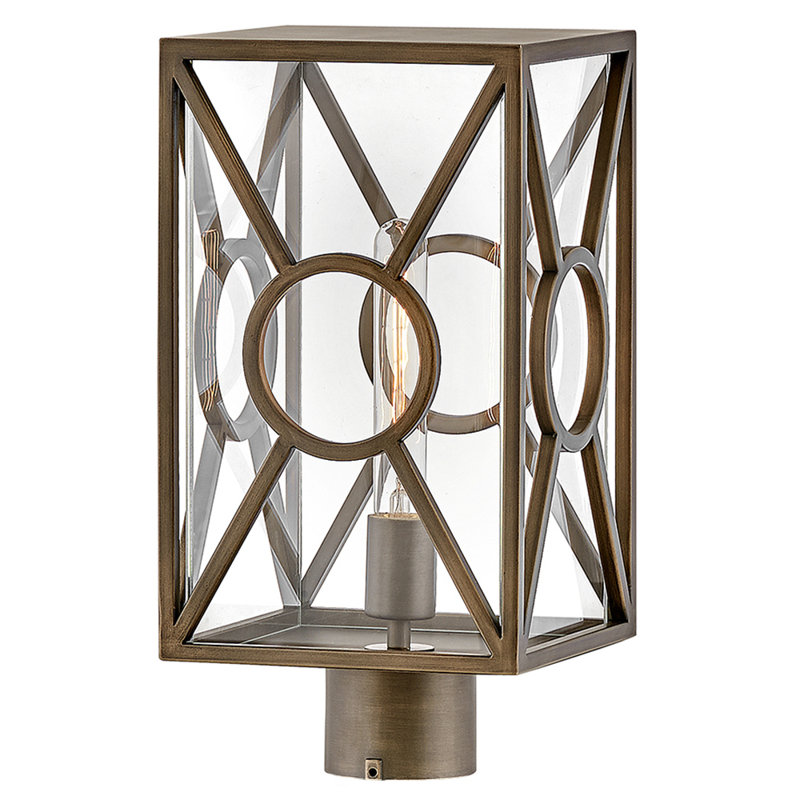 Lanterne d'extérieur à une lumière avec finition bord de mer 15,5 po Brixton, Bronze brillant