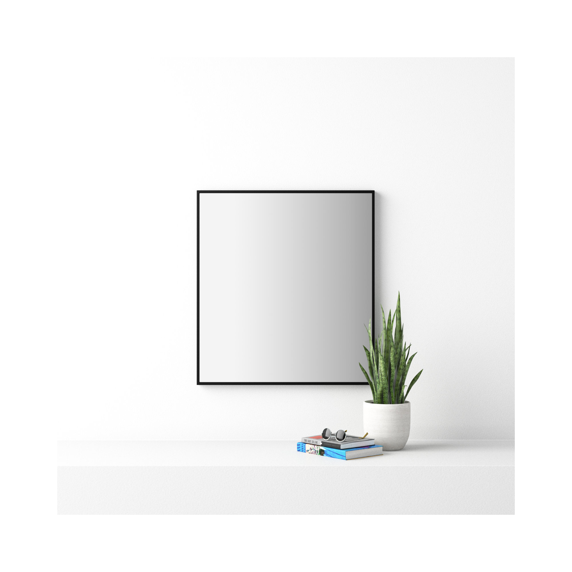 Sabine Metal Rectangle Wall Mirror, 40" x 36", Black