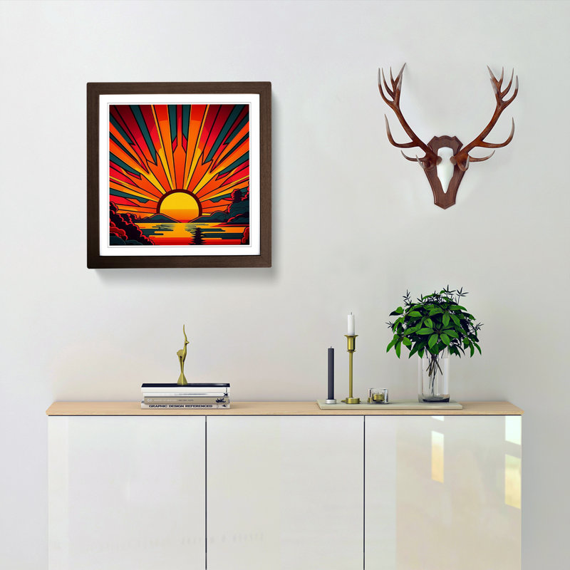 Sunrise Pop Art - Framed Print, Walnut