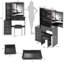 Table de chevet de 37 po avec tabouret rembourré et miroir coulissant, commode de rangement multi-couches haute capacité | Idée cadeau
