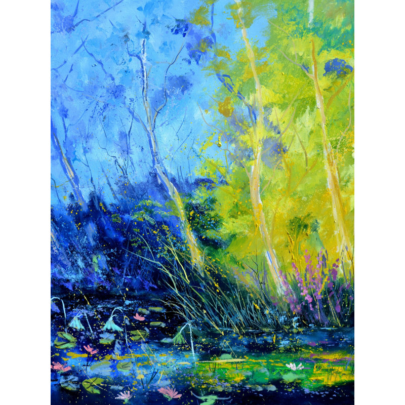 Sunlight par Pol Ledent - Peinture, H 21,25 po x l 17,25 po, Papier avec cadre noir