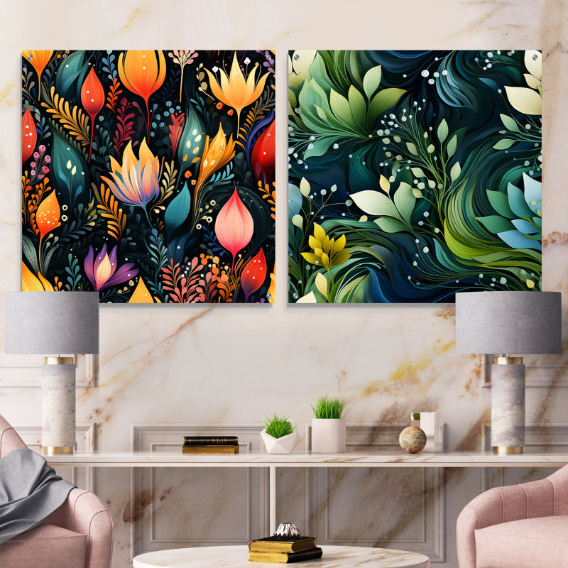 Hardcastle - Ensemble de 2 art mural en verre acrylique, H 30 po x l 61 po
