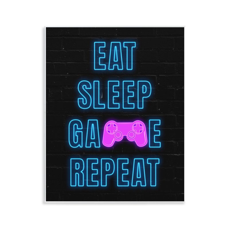 Neon Gamer Lifestyle Wall Plaque Art by Nina Blue
