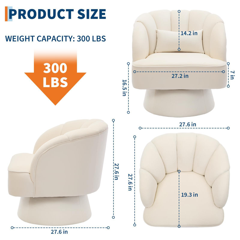 Fauteuil demi-tonneau pivotant à 360 degrés Modern
