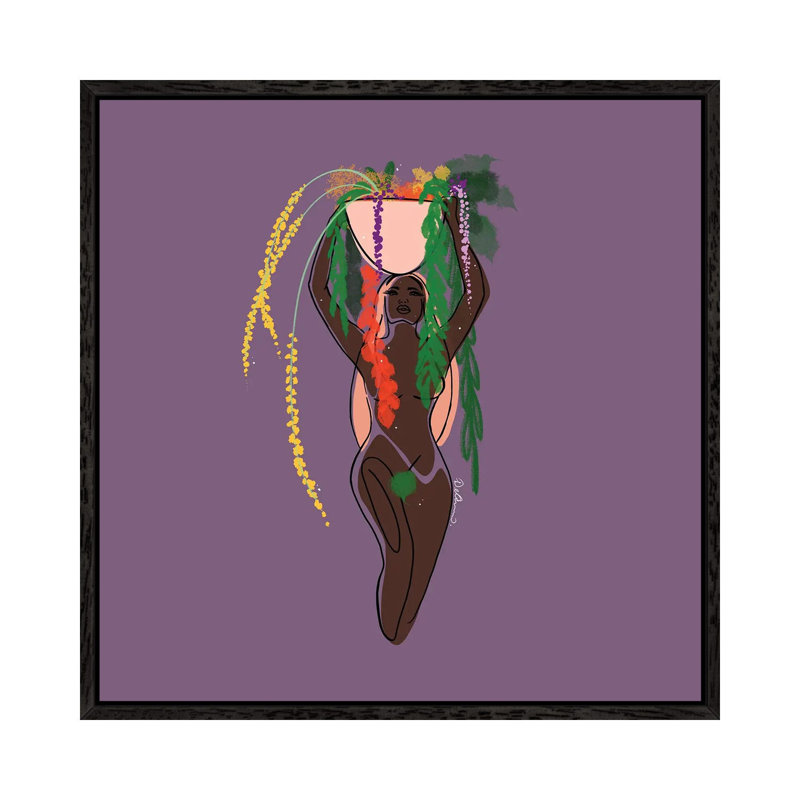 Plum by DeeLashee - Print on Canvas, Black Framed, 45.72 cm H x 45.72 cm W