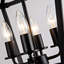 Lampe industrielle à 4 lanternes, plafond noir avec accents rustiques, ampoule E12, réglable pour îlot de cuisine, base d'éclairage, entrée