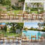 Ensemble de conversation 3 pièces en bois d'acacia avec coussins et table d'appoint werph, ensemble de mobilier d'extérieur pour balcon, cour, bord de piscine