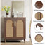 Buffet 59 po en rotin brun foncé et bois jaune (ensemble de 2)