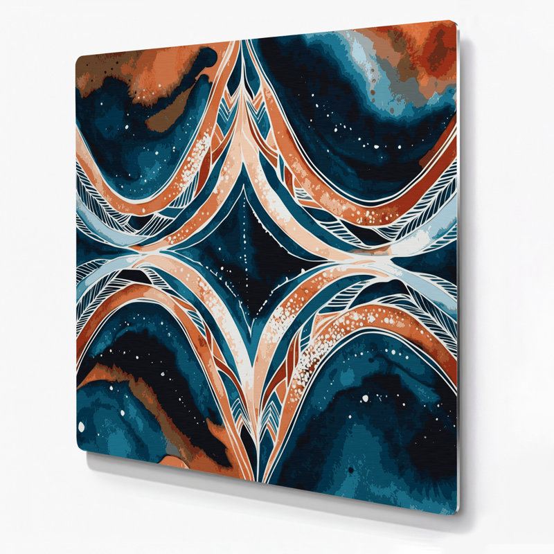 Art mural hawaïen à motifs kahiko gris, H 32 po x l 32 po