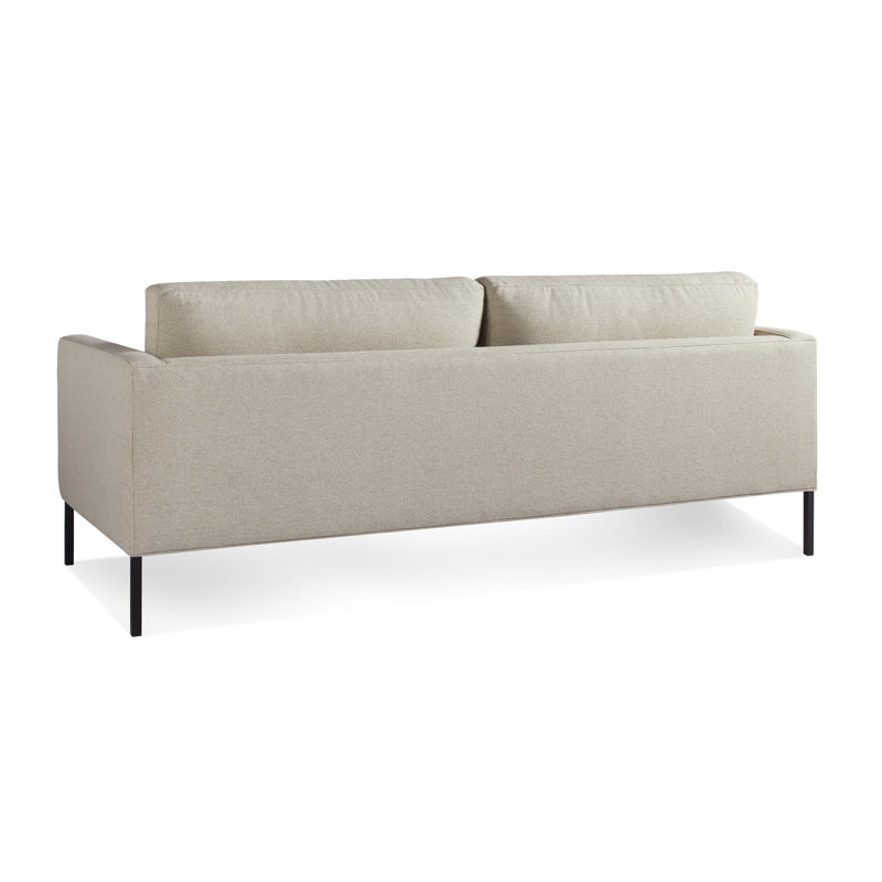 Paramount Sofa, Sanford Black Polyester Blend, Metal, 32" H x 80" W x 34" D