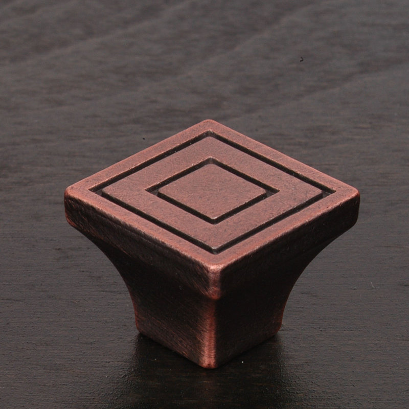 CK Series Square Knob, Small, Distressed Copper