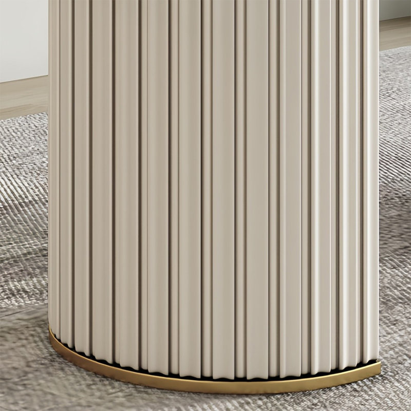 Image de la table de salle à manger ovale en pierre frittée, H 29,5 po x L 70,8 po x l 31,5 po