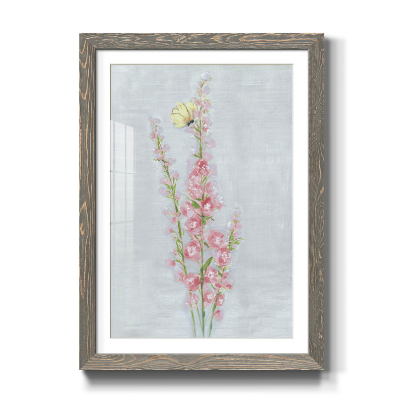 Foxglove Garden I - Cadre photo, reproduction d'art sur papier, gris, H 44 po x l 31 po x P 1 po