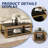 Rectangular Double-Layer Glass Top Coffee Table with Metal Frame
