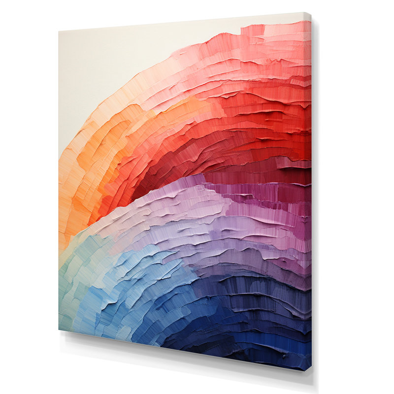 Minimalisme couleurs en harmonie I - art mural toile arc-en-ciel, Toile tendue, H 32 po x l 16 po x P 1 po