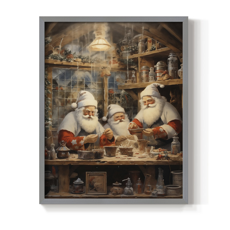Reproduction d'art encadrée Christmas, Gris, H 11 po x l 9 po