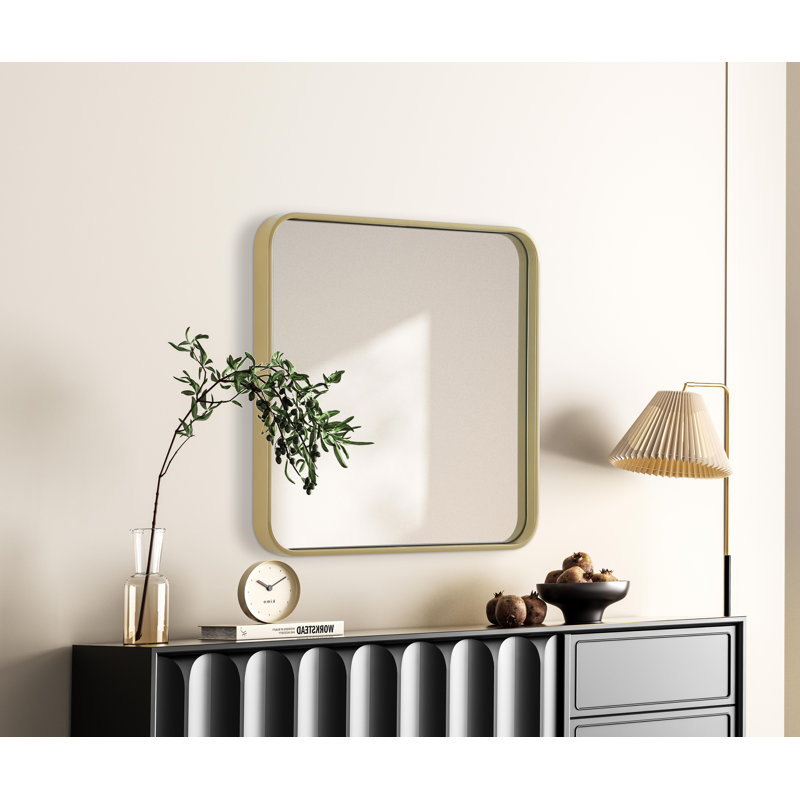Erath Contour Metal Mirror, 24" x 24", Brass