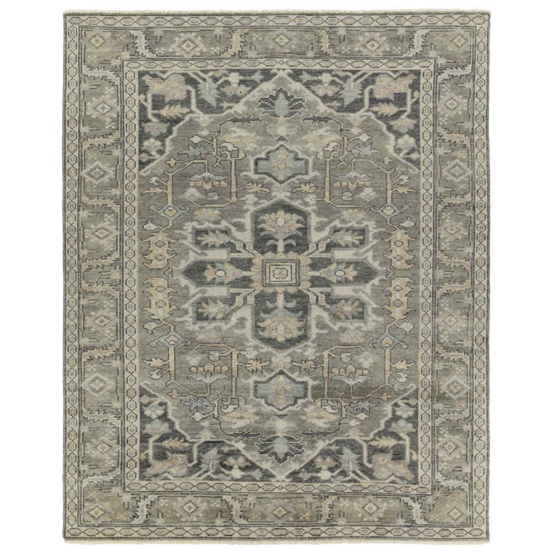Jaipur Living Meradi SLN21 Handknotted Medallion Gray Area Rug (10'x14'), Runner 3' x 10'