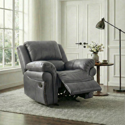 39" Classic Faux Leather Manual Recliner