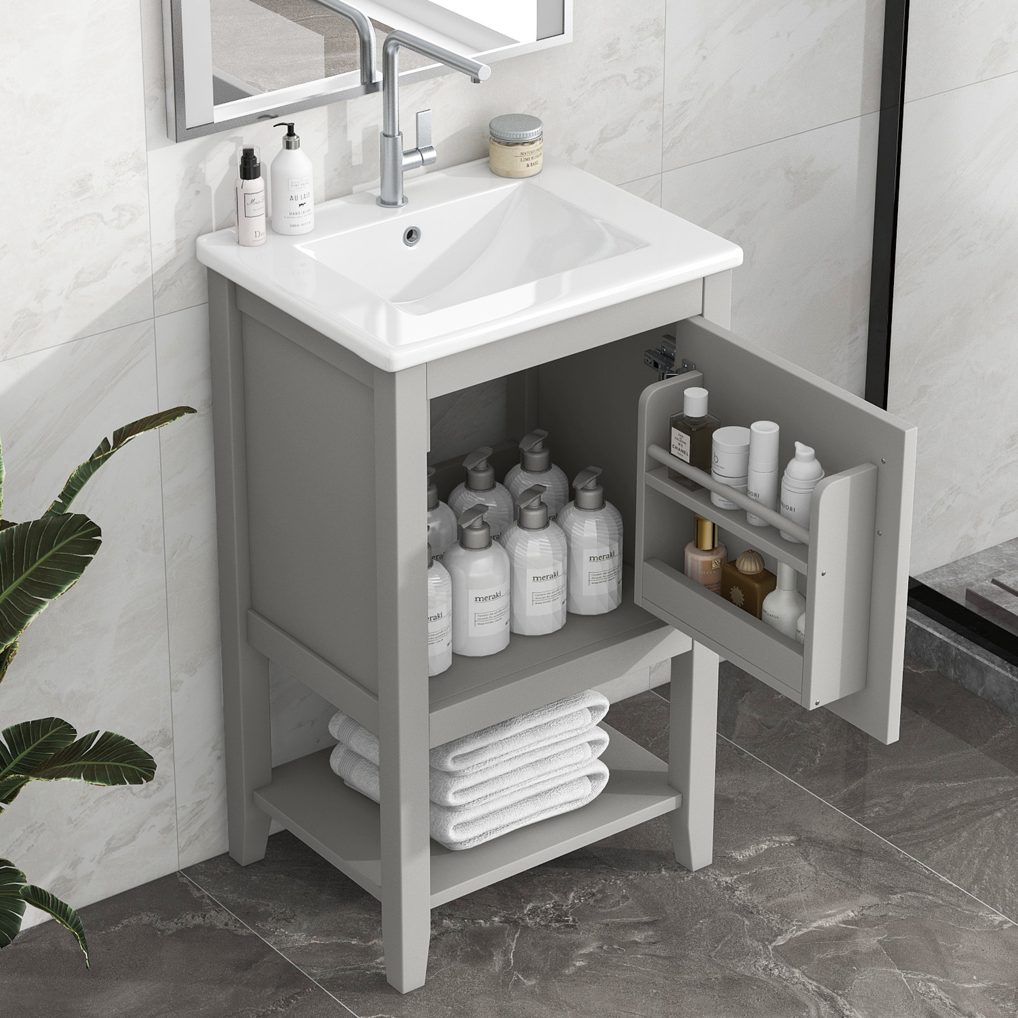 Red Barrel Studio® Bathroom Vanity With Sink, Bathroom Cabinet With ...