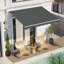 Store banne électrique rétractable 3 m x 2,4 m avec télécommande, gris-87460028