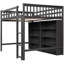 Lit mezzanine de taille grise avec 8 espaces de rangement et - Économie d'espace pour les salons, les appartements robustes à tablettes ouvertes-118035452