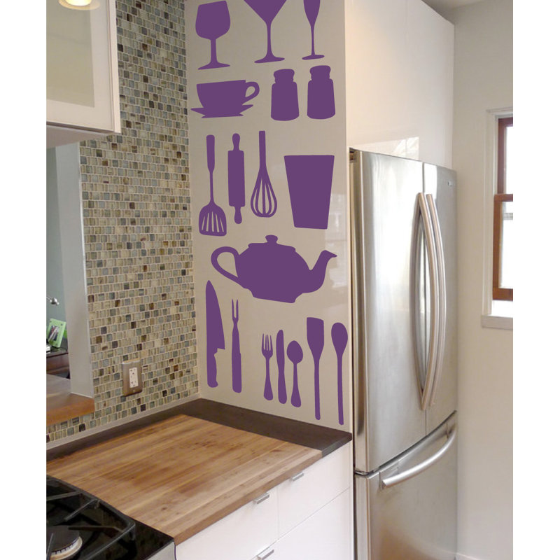 Décalcomanie murale de cuisine, Violet, H 37 po x l 29 po x P 0,01 po