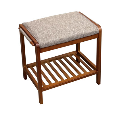 Solid Bamboo Upholstered Bench