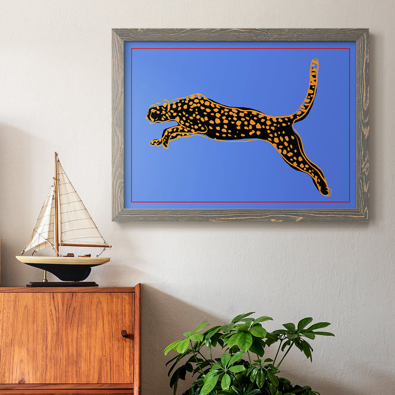 «The Wild Leopard I», reproduction d'art sur toile simple, Encadré gris, H 22 po x l 32 po x P 1,5 po