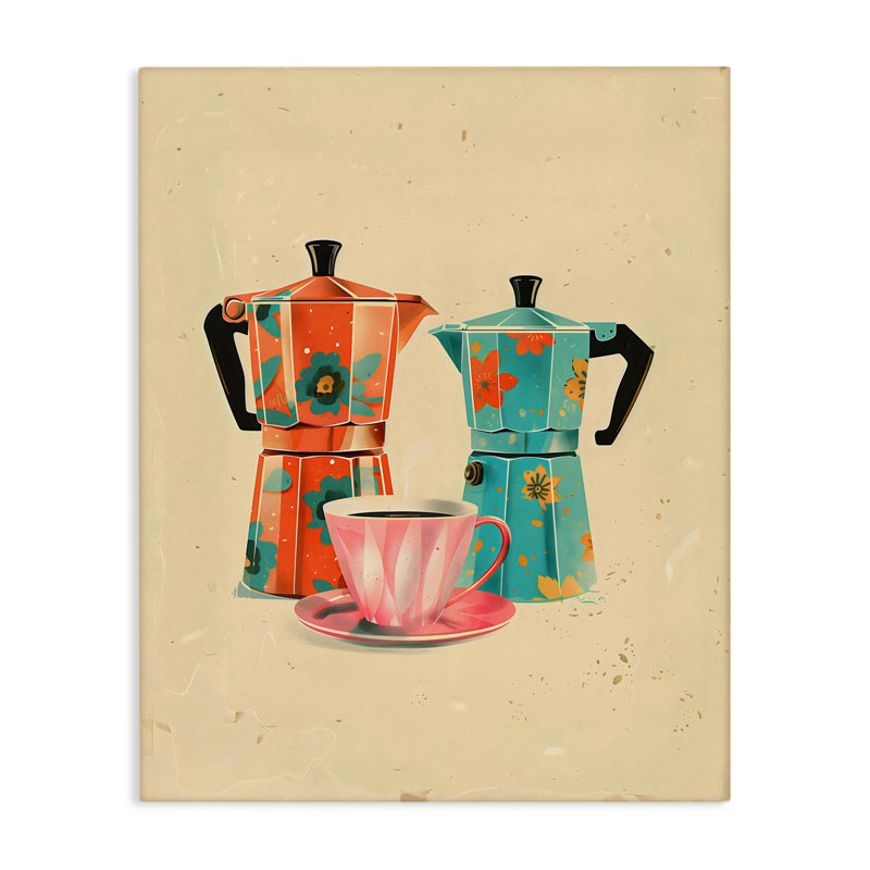 Toile moka rétro, conception par Arlington Prints, H 20 po x l 16 po