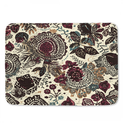 Floral Botanical Pattern Bath Mat