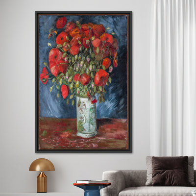 Van Gogh Poppies Floral Canvas Art Print - Famous Flower Wall Decor for Home
