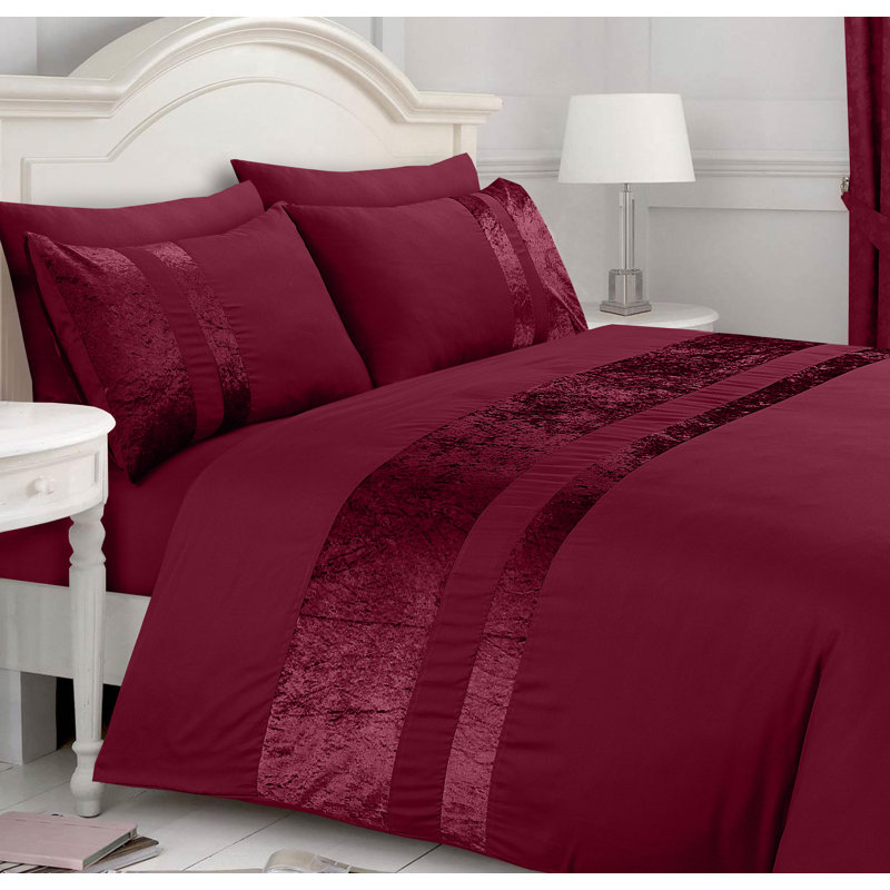 Aptos Duvet Cover Set with Pillowcases Included, Single Duvet Cover + 1 Standard Pillowcase, Burgundy