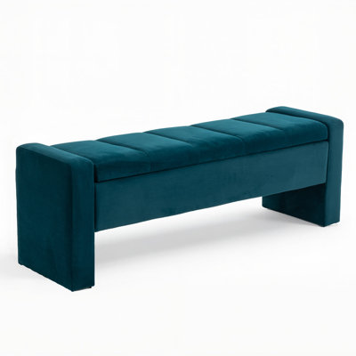 55" Storage Bench for Bedroom, Modern Tufted End of Bed Bench for King Size Bed, Upholstered Long Ottoman Bench for Living Room/Entryway