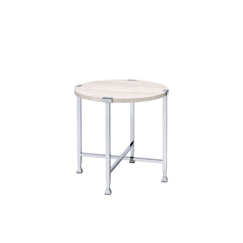 Wood Round End Table